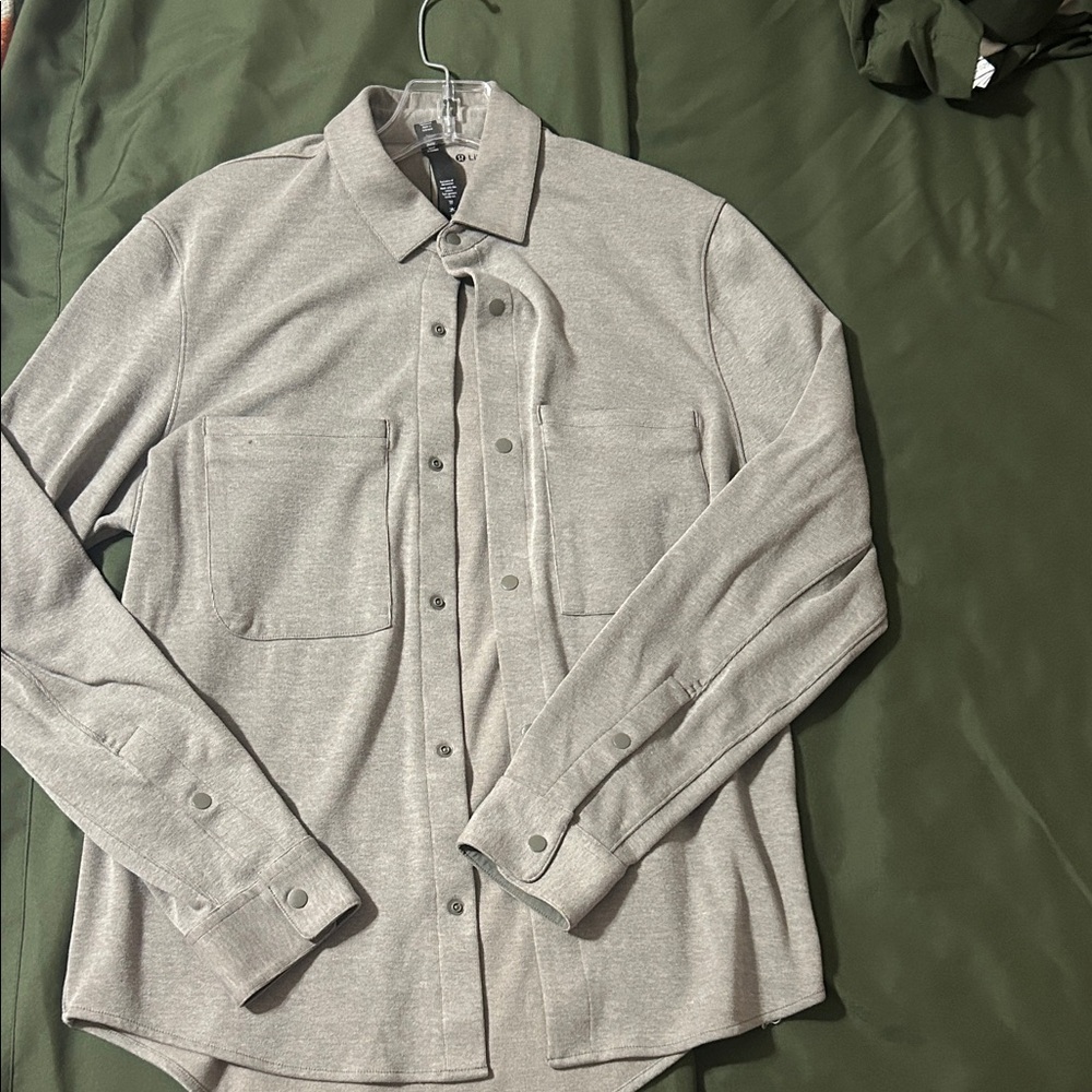 Gray/tan Button-Up lululemon jacket
